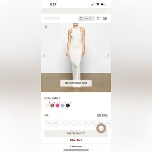 Skims white shimmer marble foil soft lounge shimmer racer back maxi dress